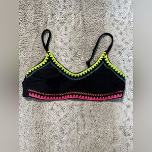 Black Bralette with Neon Accents